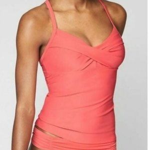 NWT Athleta Twister Tankini Top 32D/DD Coral D819